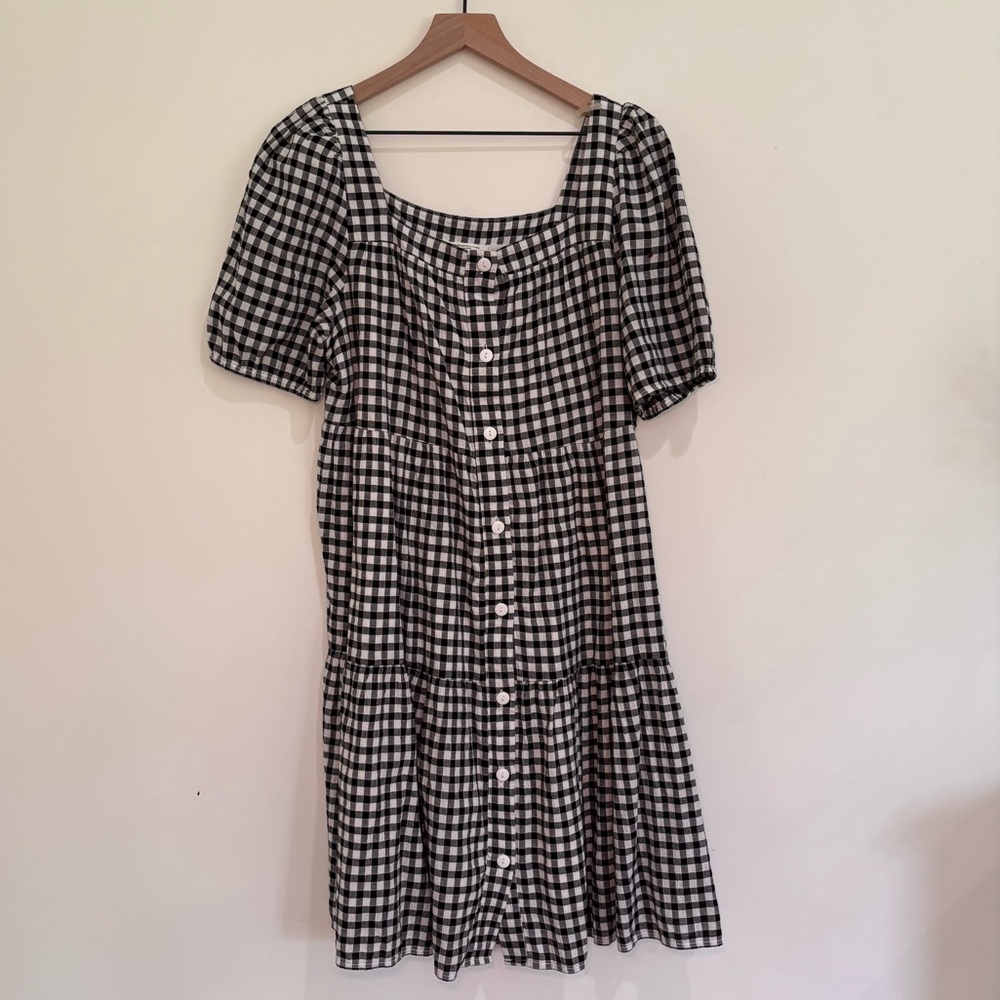 beachlunchlounge Black and White Gingham Midi Dress